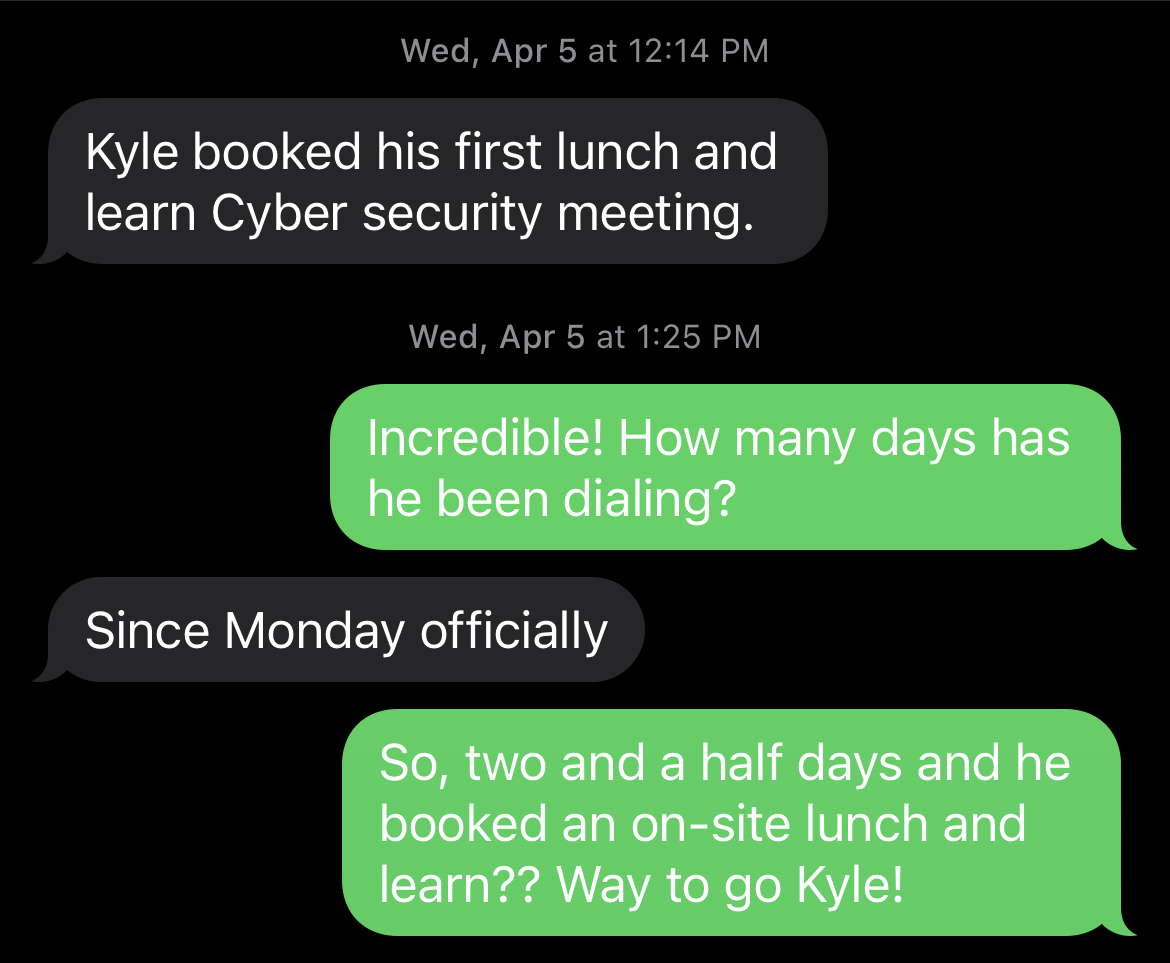 Kyle lunch and learn testimonial
